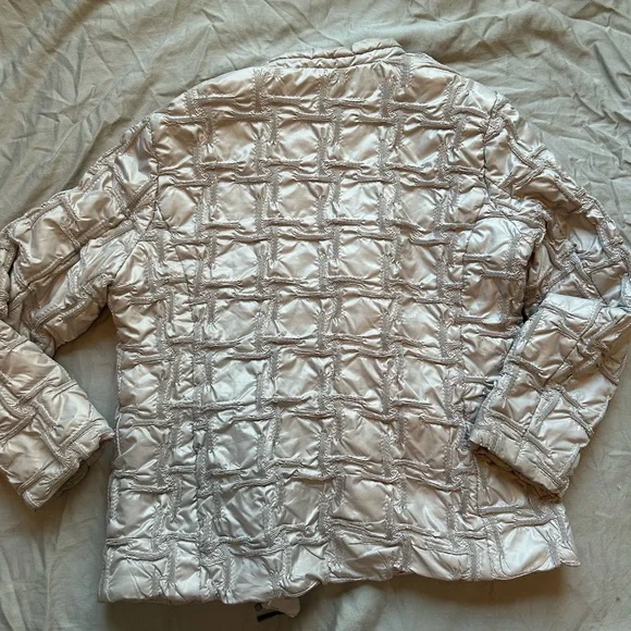 Isabel Metallic Puffer Jacket Womens XL 44 Y2K Streetwear Quiet Luxury Cybercore - Picture 2 of 5